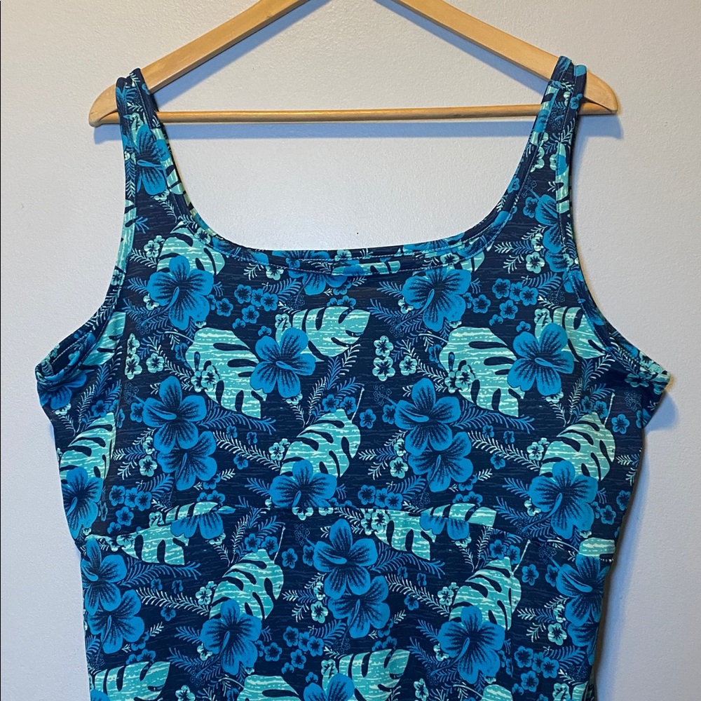 Columbia Dress Size 1X PFG Freezer III Blue Tropical Stretch Sleeveless Hiking - Picture 4 of 14